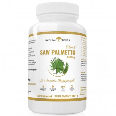 SAW PALMETTO 600mg PALMA SABAŁOWA PRODUKT WEGE 120 kapsułek