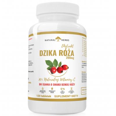 DZIKA RÓŻA 70% NATURALNA WITAMINA C DO SSANIA 120 tabletek