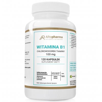 WITAMINA B1 100mg TIAMINA + PREBIOTYK PRODUKT WEGE 120 kapsułek