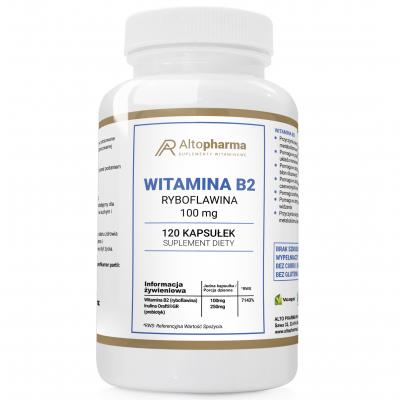 WITAMINA B2 100mg RYBOFLAWINA + PREBIOTYK PRODUKT WEGE 120 kapsułek