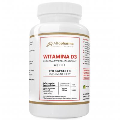 WITAMINA D3 4000IU 100µg MEGA DAWKA + PREBIOTYK 120 kapsułek