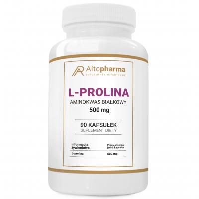 L- PROLINA 500mg na Skórę Włosy Paznokcie Aminokwas Białkowy 90k