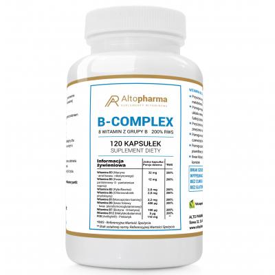 WITAMINA B COMPLEX 200% RWS - 8 WITAMIN Z GRUPY B PRODUKT WEGE 120 kapsułek