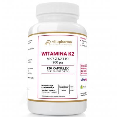 WITAMINA K2 vitaMK7 200 µg Mega Dawka Układ Krążenia Mocne Kości 120 kapsułek