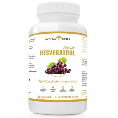 RESVERATROL EKSTRAKT ZE SKÓREK WINOGRON 500mg PRODUKT WEGE 120 kapsułek
