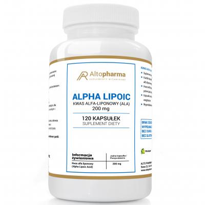 ALPHA LIPOIC KWAS ALFA - LIPONOWY (ALA) 200mg PRODUKT WEGE 120 kapsułek