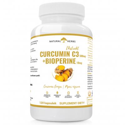 KURKUMINA + PIPERYNA CURCUMIN C3 500mg PRODUKT WEGE 120 kapsułek