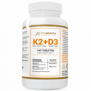 Witamina K2 MK-7 z NATTO + D3 4000IU LEPSZA ODPORNOŚĆ ZDROWE KOŚCI 240 tabletek