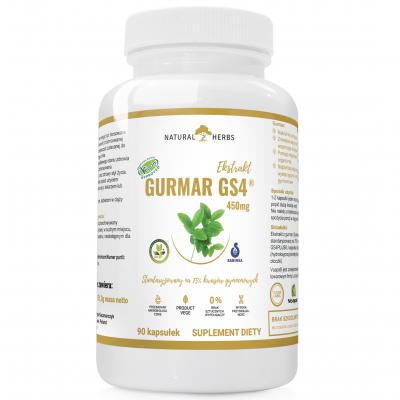GURMAR GS4 75% kwasów gymnemowych Kontroluj Apetyt Cukier 90 kapsułek